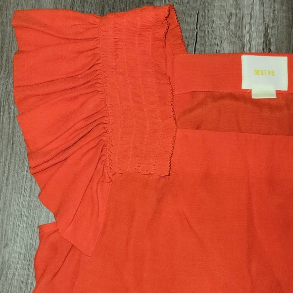 Anthropologie Maeve Epaulet Flutter Sleeve Top size 2p - Picture 5 of 7